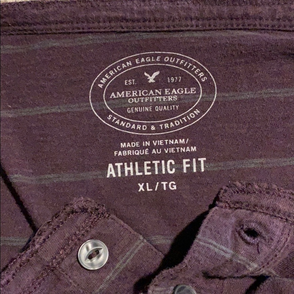 AE Mens Long Sleeve Purple Stripped Tshirt